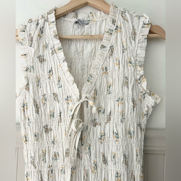 Rails Dion Small Midi Dress White Amaryllis Floral Print Drop Waist 100% Cotton - Picture 4 of 9